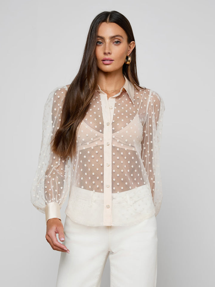 Sophie Long Sleeve Blouse in Ecru