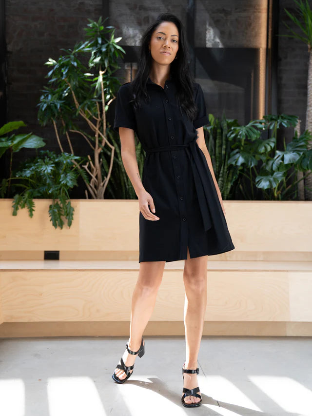 Ellen Shirt Dress in Black