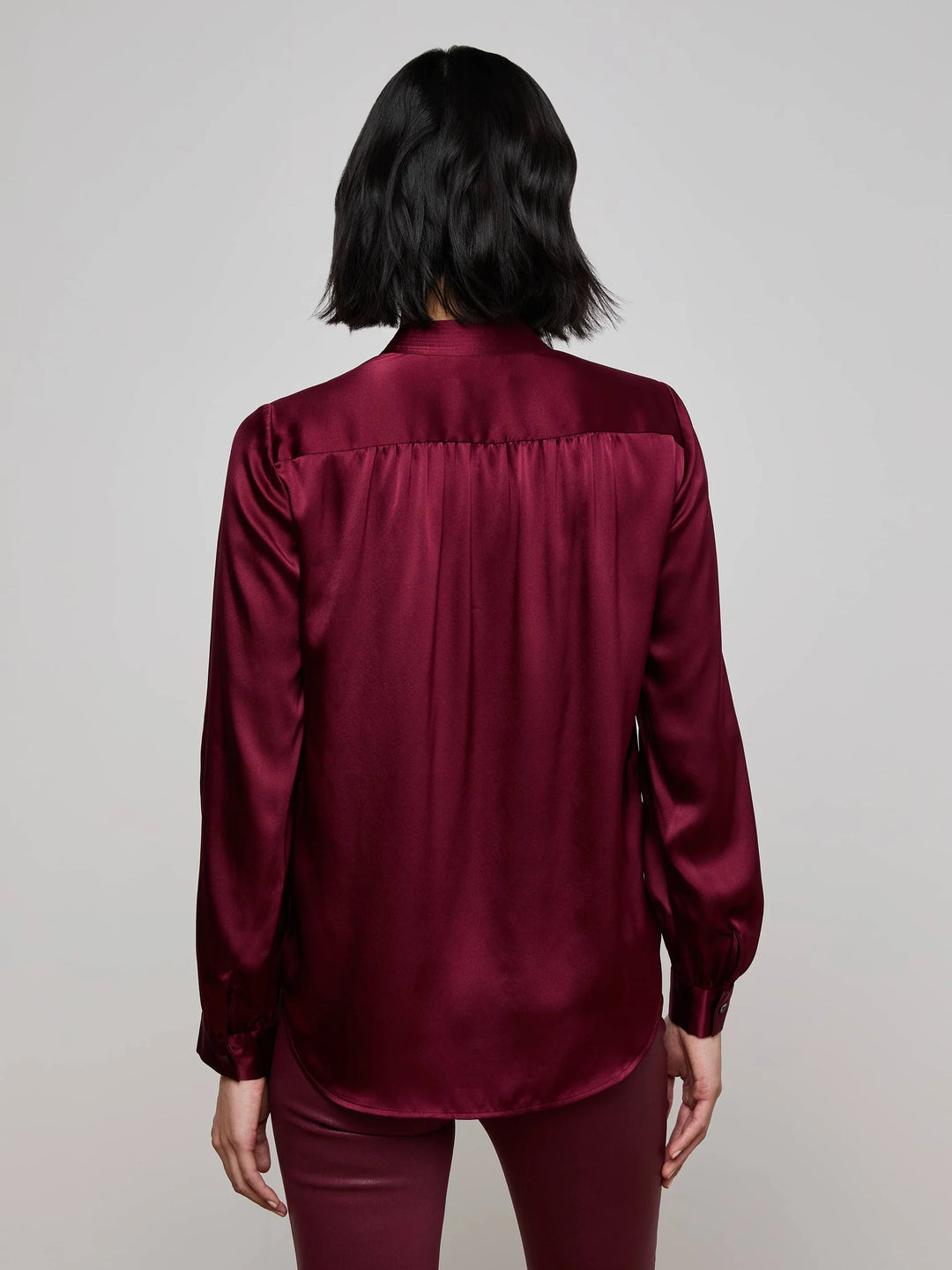 Bianca Silk Blouse in Dark Port