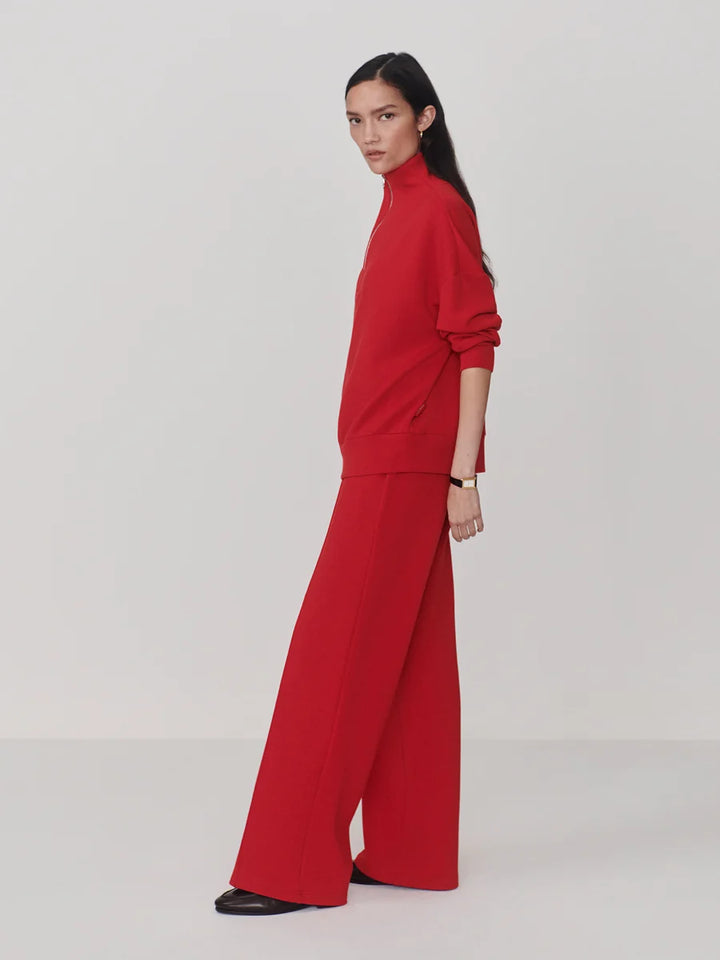 The Wide Leg Pant in Red Marl
