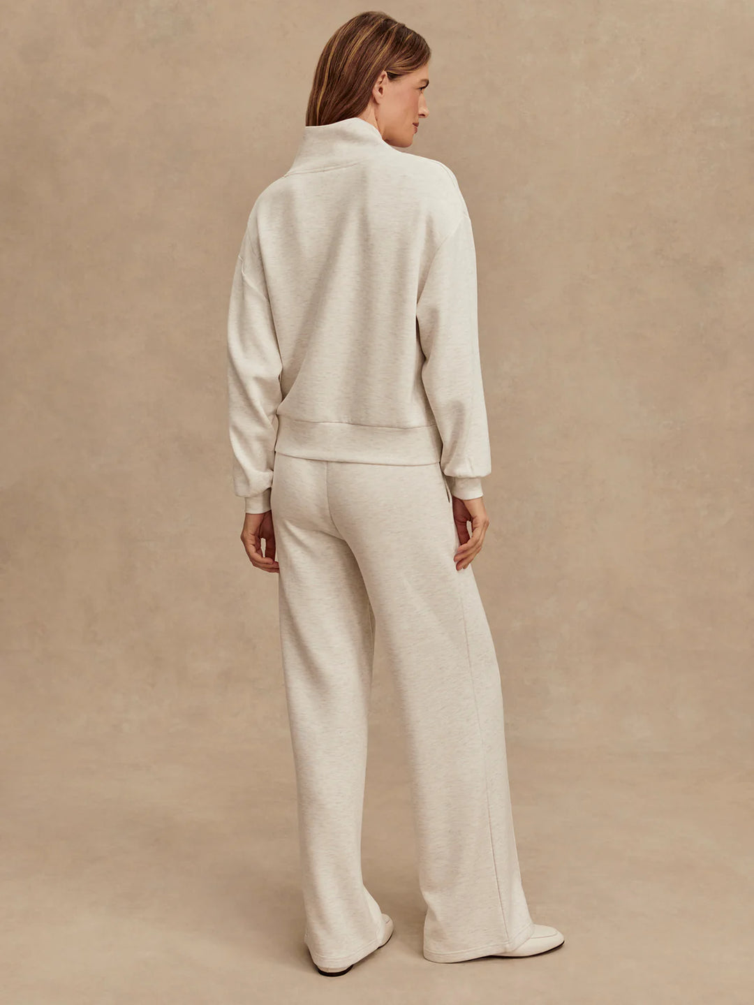 The Wide Leg Pant in Ivory Marl