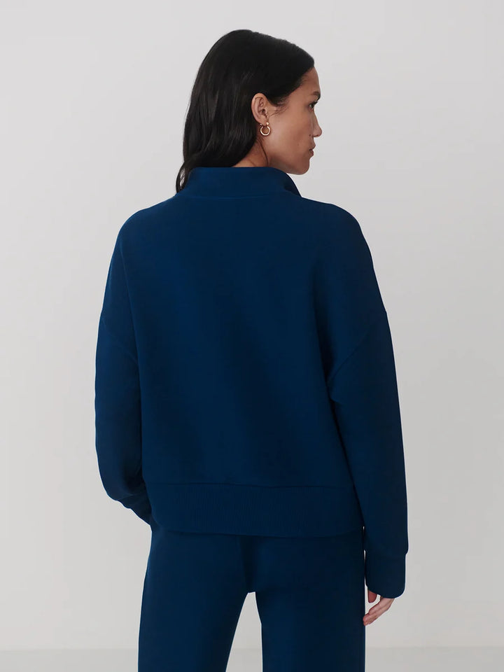 Mavis Mock Neck Sweat in Sea Blue