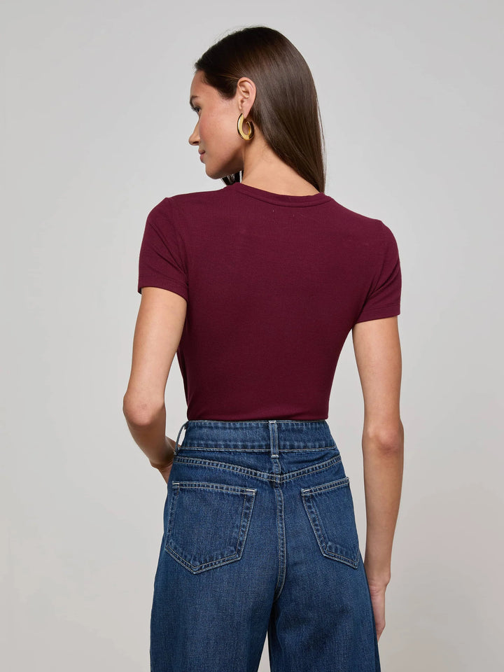 Ressi Fitted Tee in Dark Port