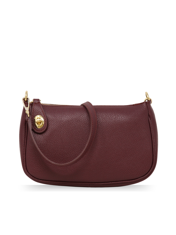 Shoulder Crossbody Bag in Burgundy
