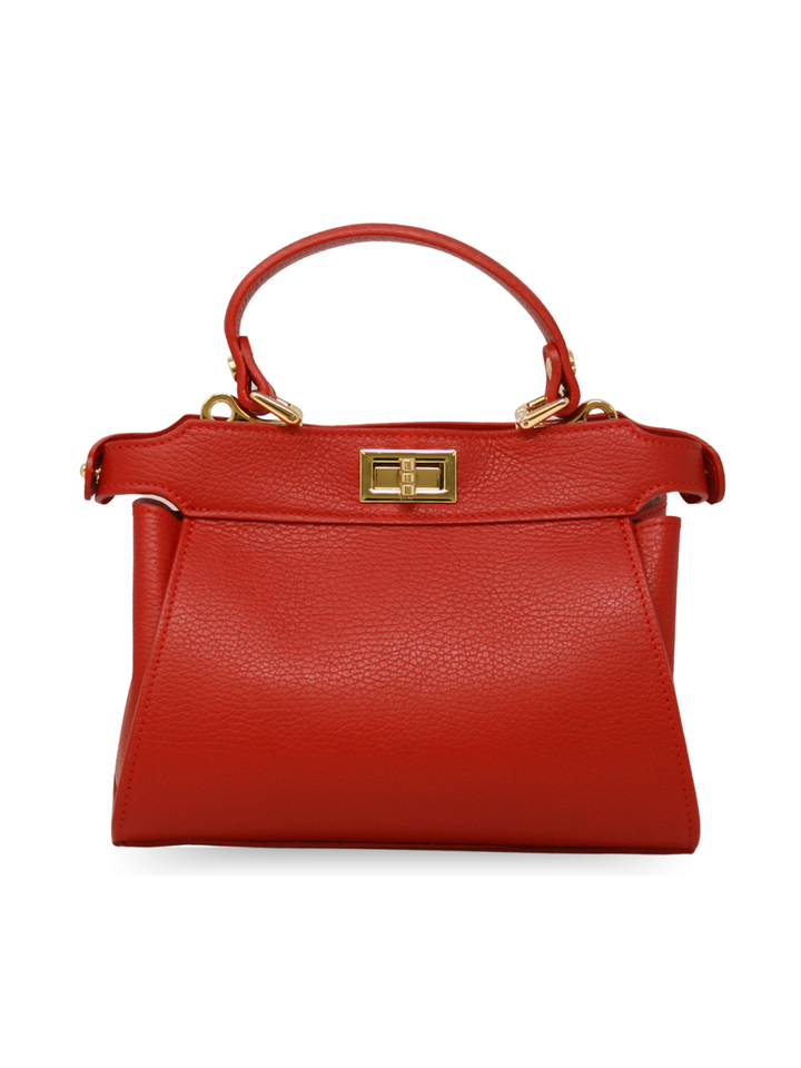 Italian Leather Bag in Red