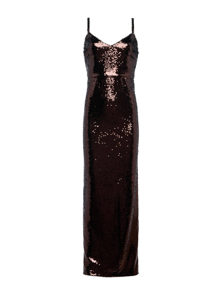 Karma Sequin Maxi Dress in Chocolate