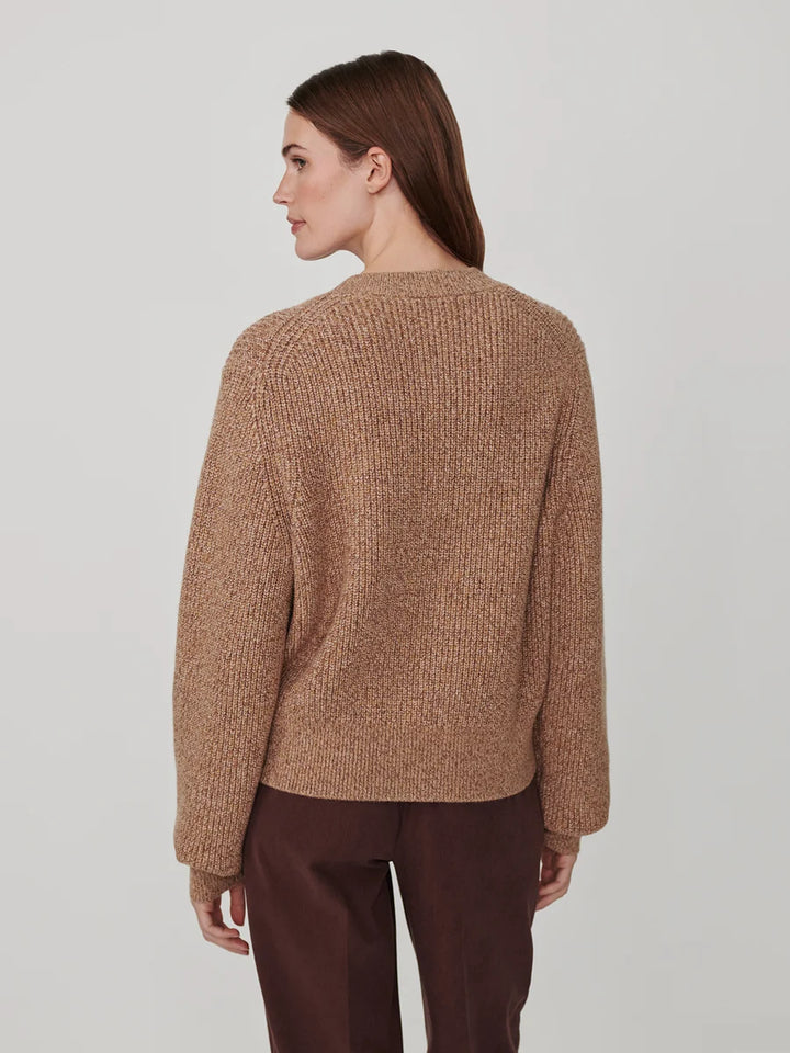 Patricia Rib Cardigan in Golden Bronze Fleck
