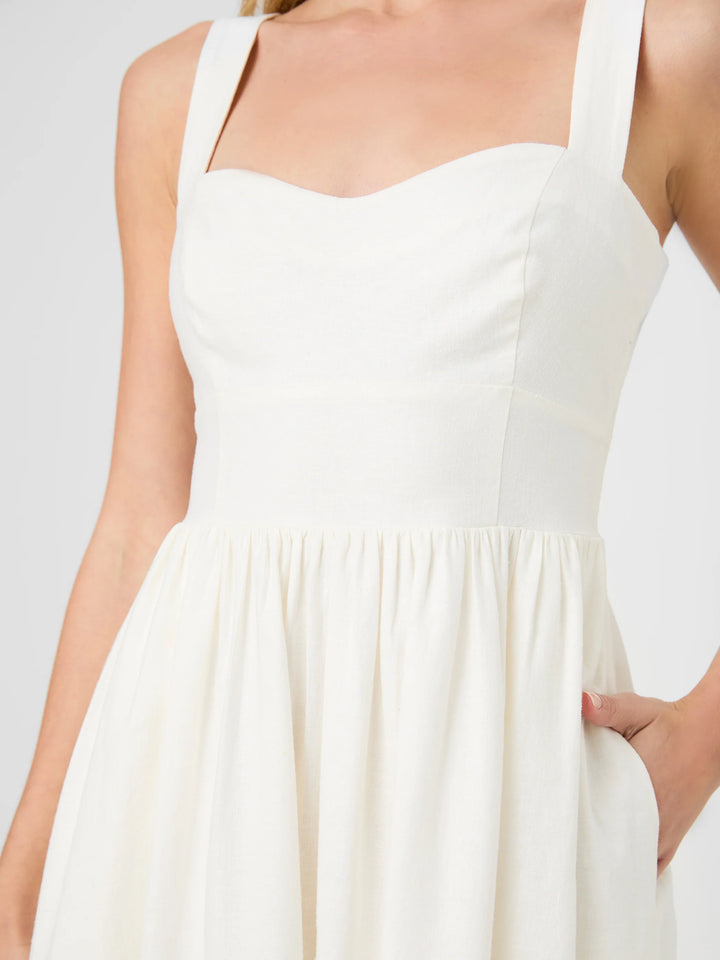 Aspen Linen Midi Dress in Summer White