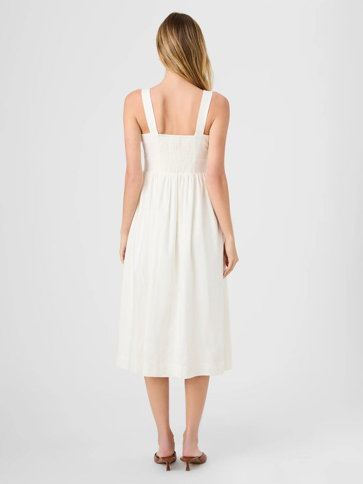 Aspen Linen Midi Dress in Summer White