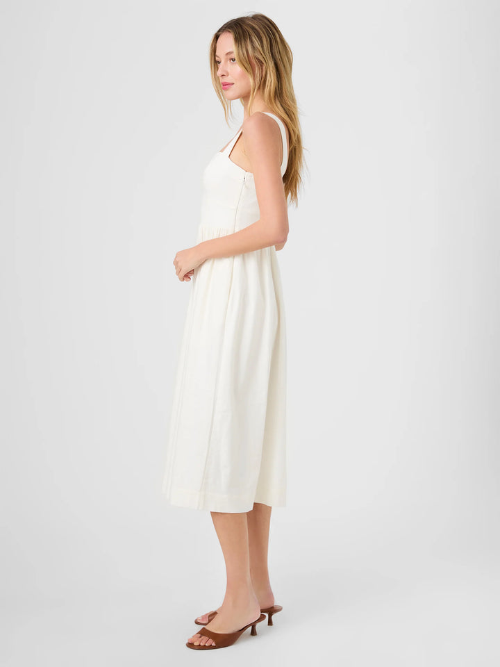 Aspen Linen Midi Dress in Summer White
