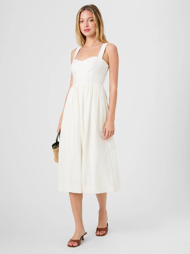 Aspen Linen Midi Dress in Summer White