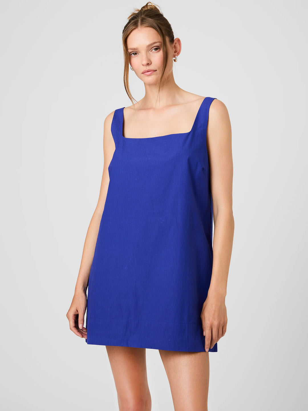 Alissa Cotton Shift Mini Dress in Electric Indigo