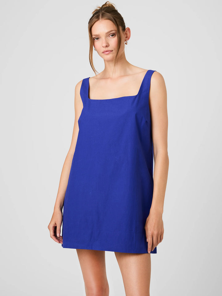 Alissa Cotton Shift Mini Dress in Electric Indigo