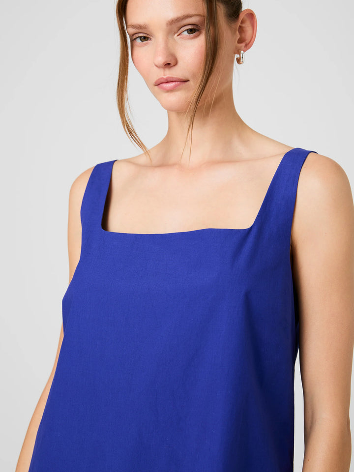 Alissa Cotton Shift Mini Dress in Electric Indigo