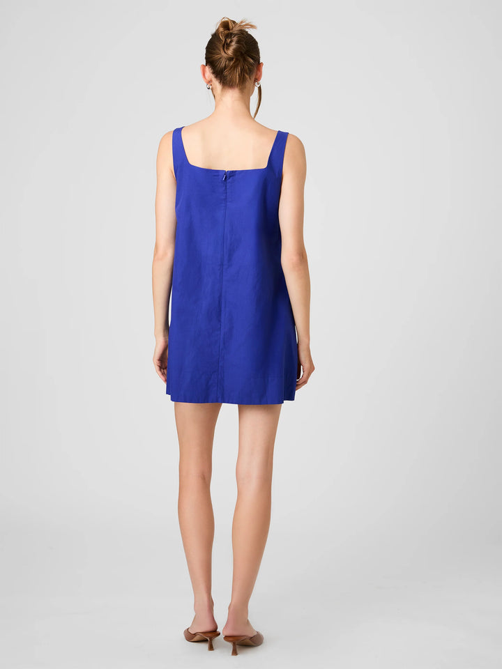 Alissa Cotton Shift Mini Dress in Electric Indigo