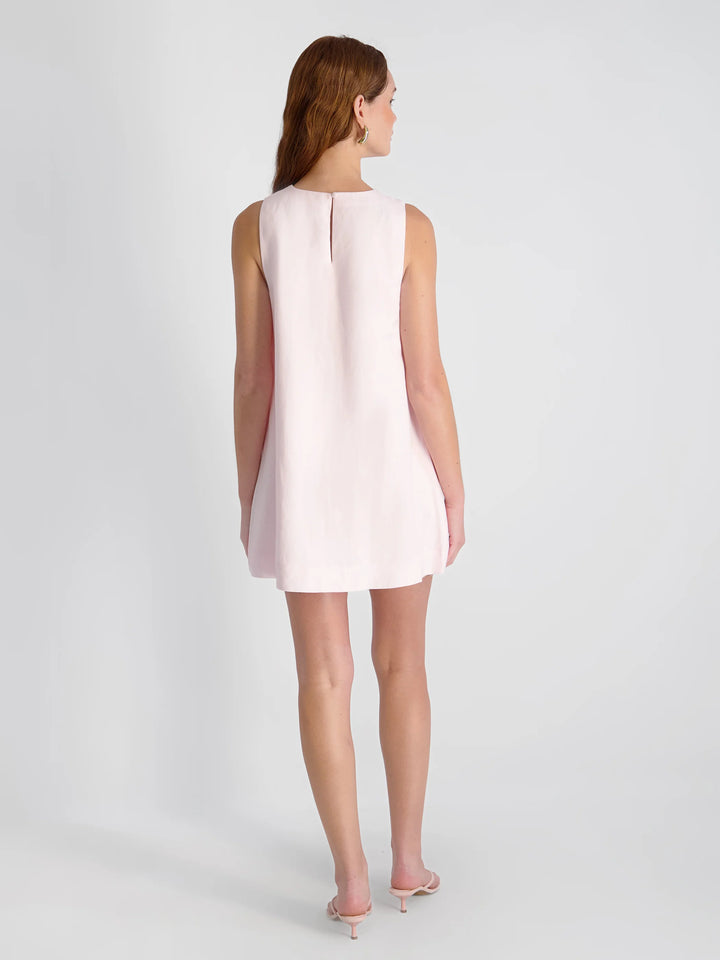 Cooper Linen Sleeveless Mini Dress in Pink Icing