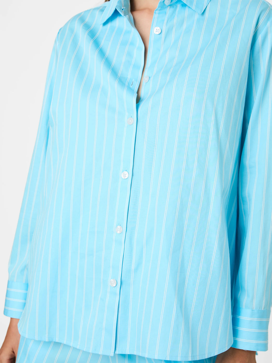 Alexis Poplin Stripe Shirt in Blue Lagoon