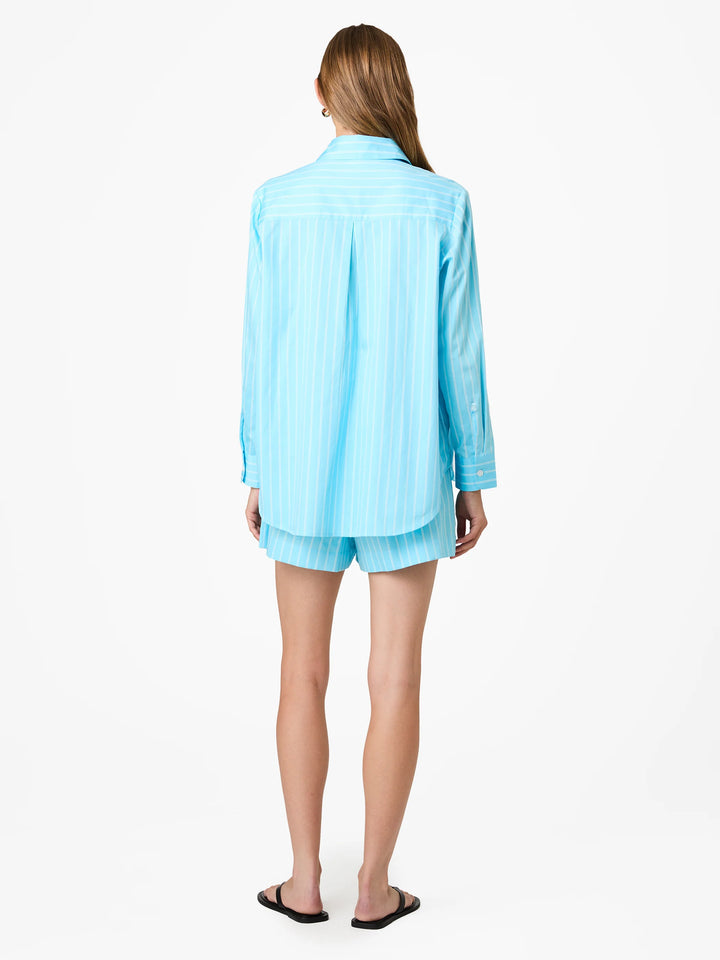 Alexis Poplin Stripe Shirt in Blue Lagoon