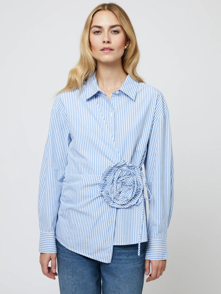 Cambria Corsa Shirt in Blue/White Stripe