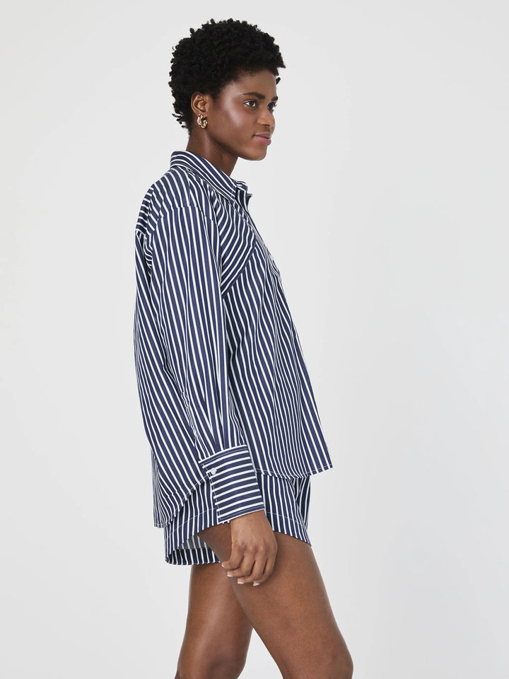 Alexis Yoke Shirt in Marine/White