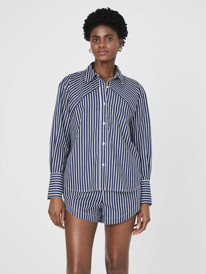 Alexis Yoke Shirt in Marine/White