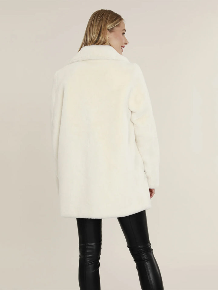 Mid Length Plush Faux Fur Coat