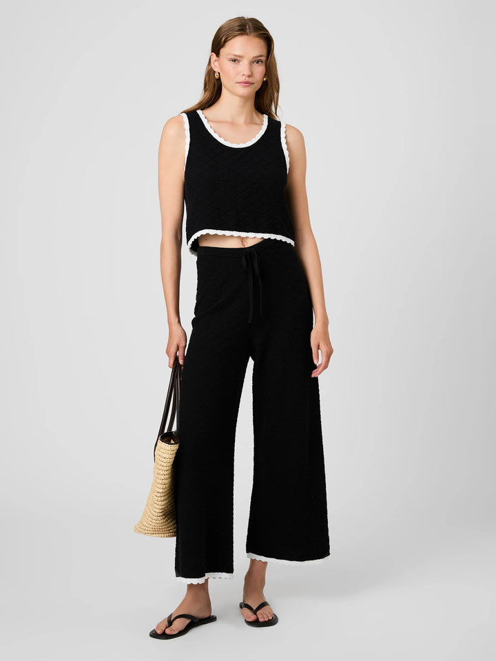 Teddy Diamond Knit Crop Pants in Black/White