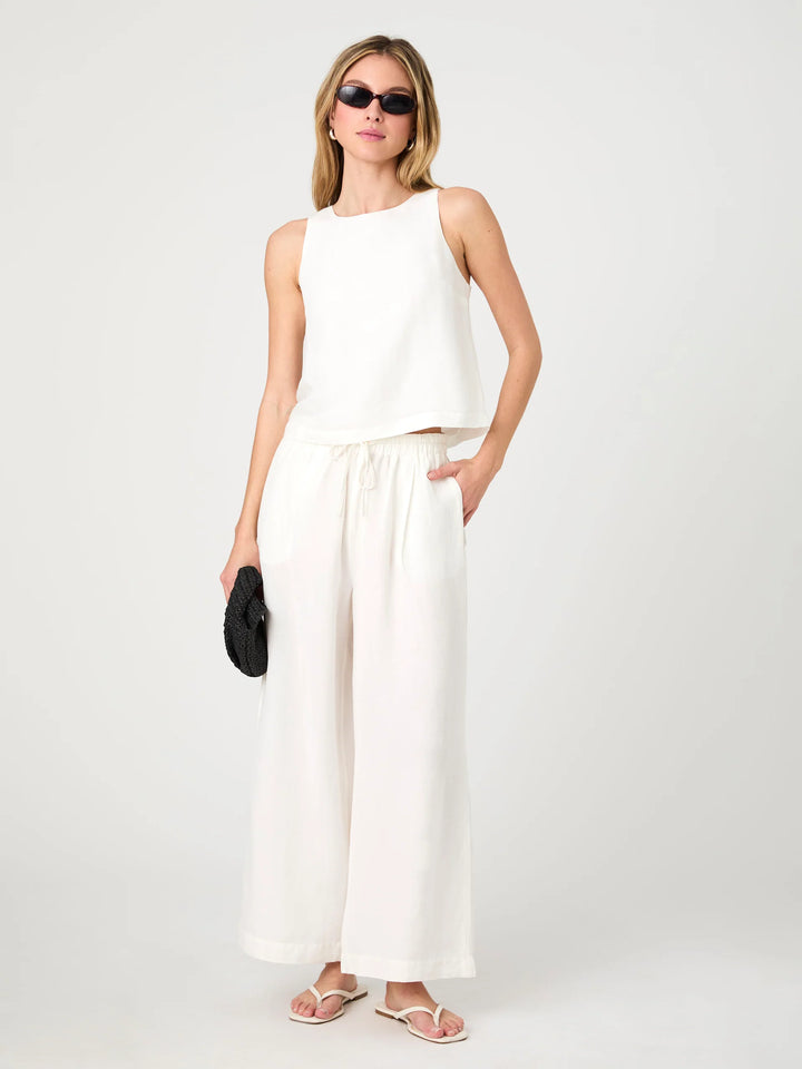 Birdie Wideleg Trouser in Summer White