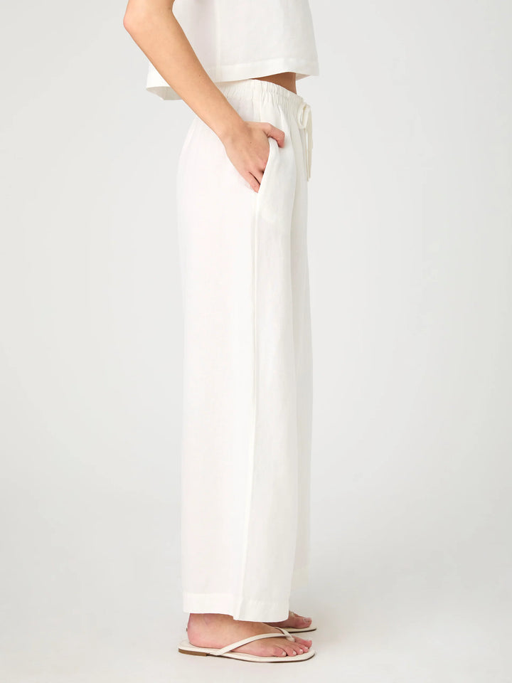 Birdie Wideleg Trouser in Summer White