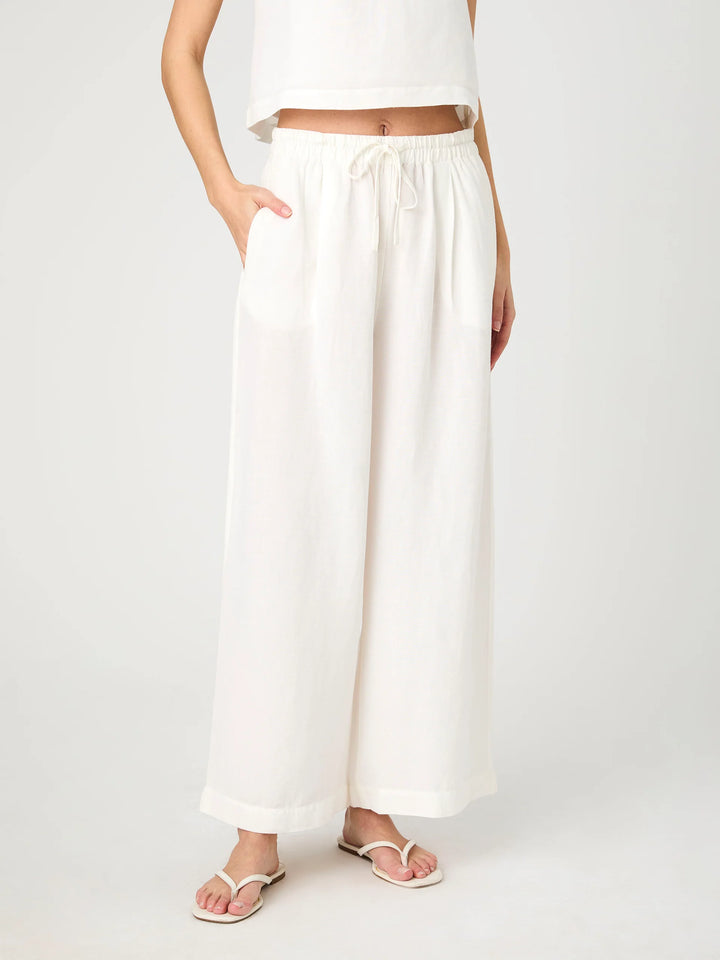 Birdie Wideleg Trouser in Summer White