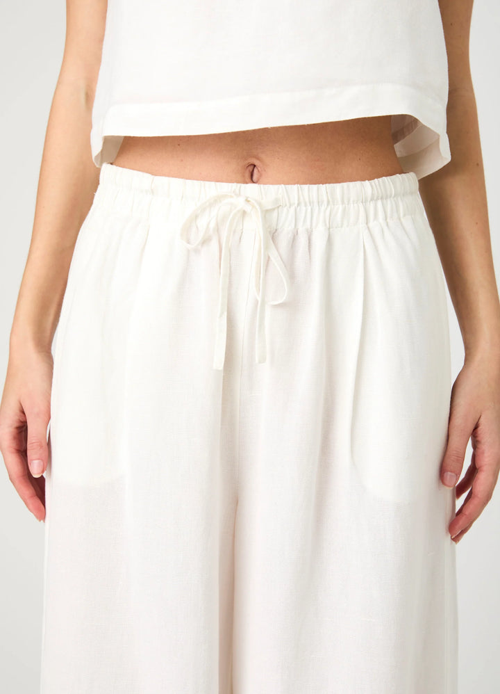 Birdie Wideleg Trouser in Summer White