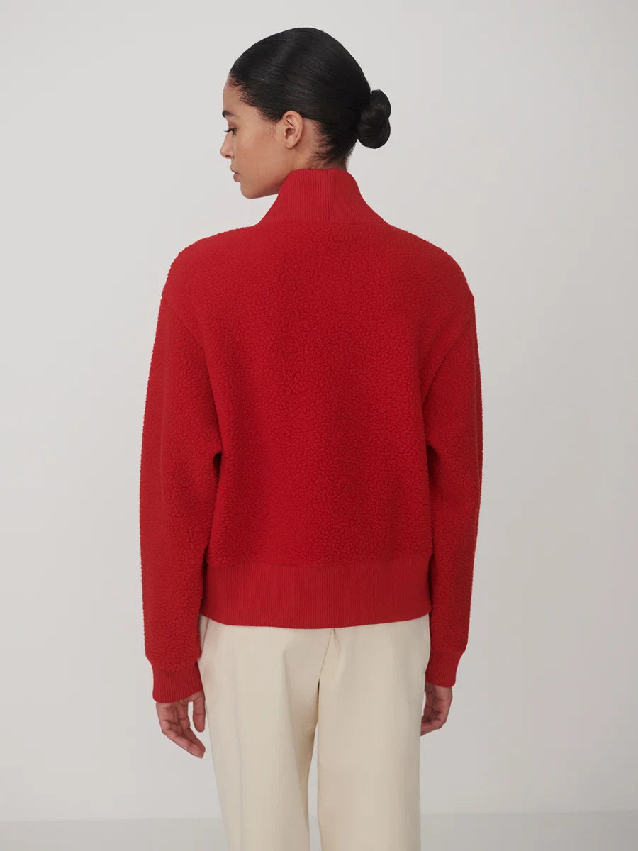 Mumford Half-Zip Fleece in Washed Red