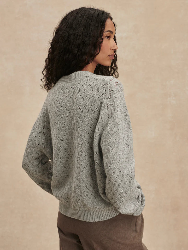 Hossler Knit Cardigan in Grey Melange