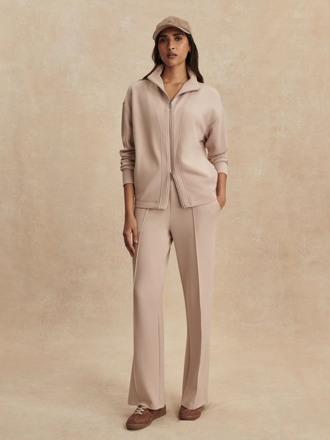 Arlene Zip Through Sweat in Mushroom