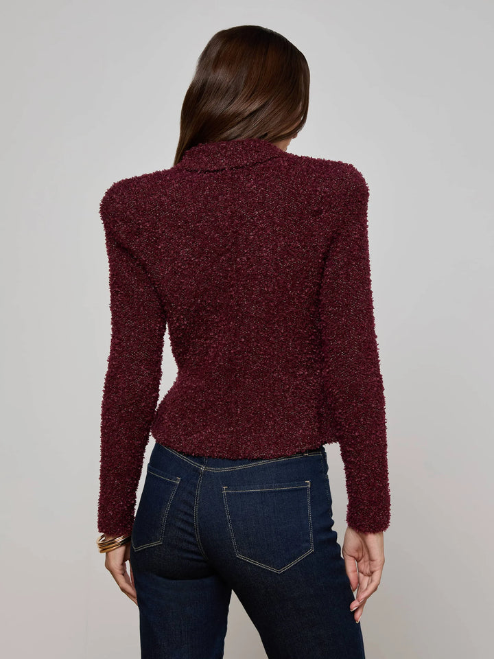 Bethany Knit Blazer in Dark Syrah/Gold