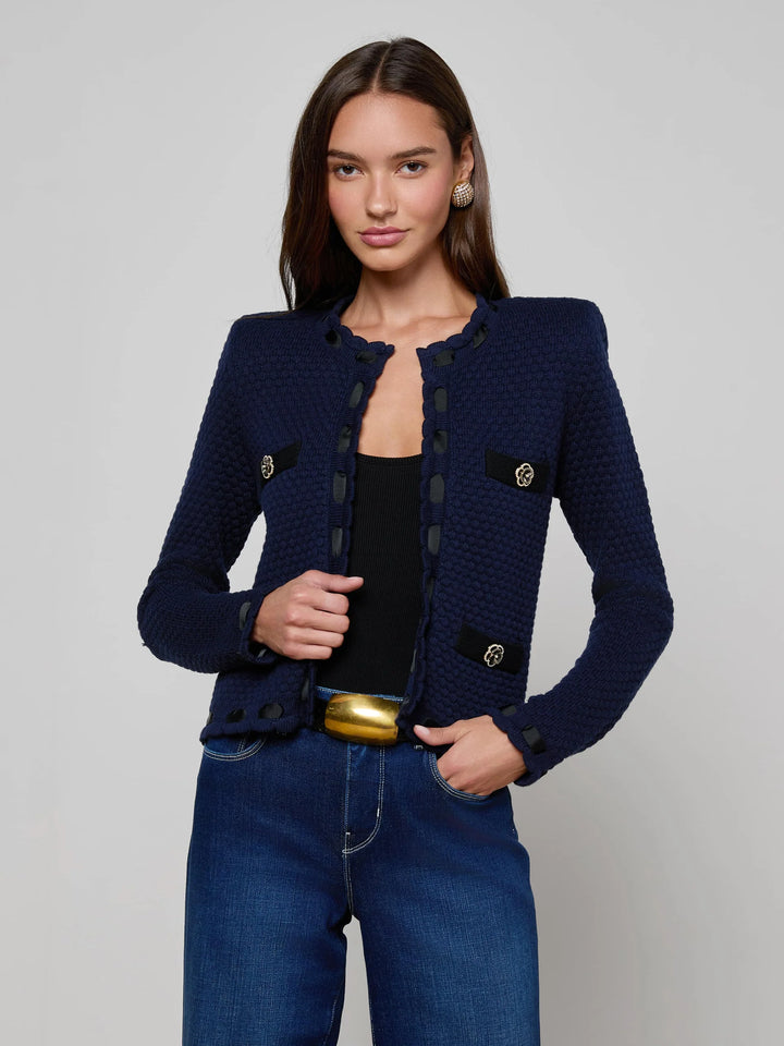 Astor Cardigan in Midnight Blue