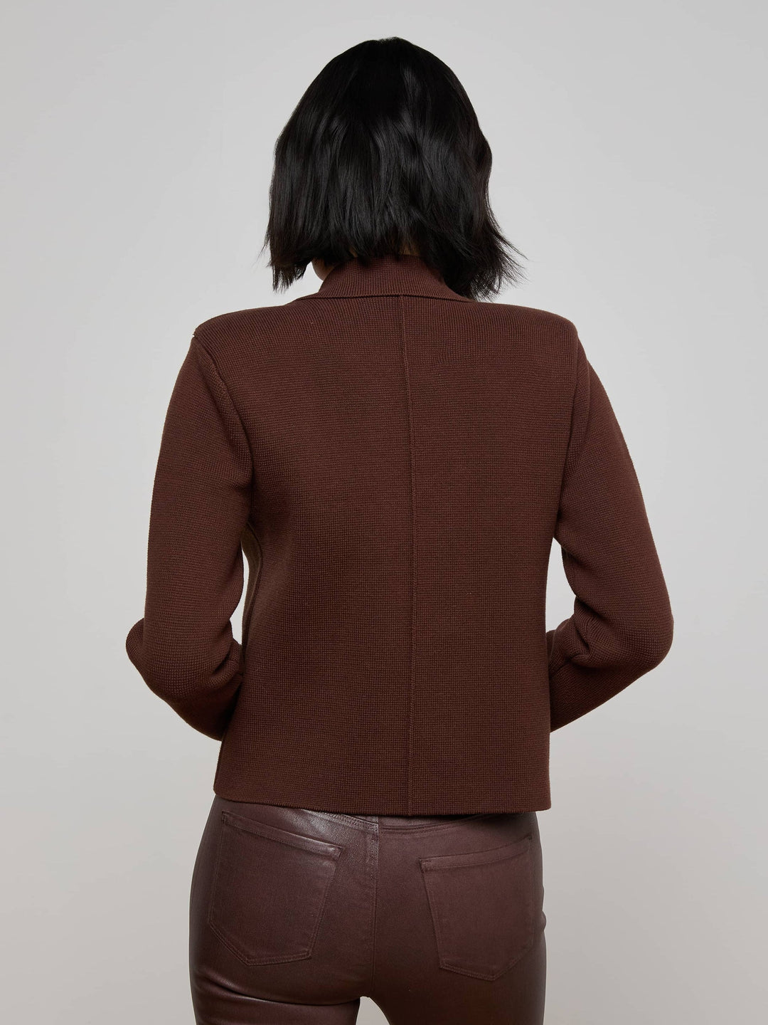 Madilyn Knit Jacket in Chocolate/Gold