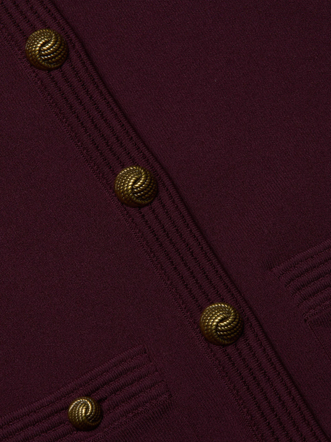 Patsy Cropped Cardigan in Malbec/Gold