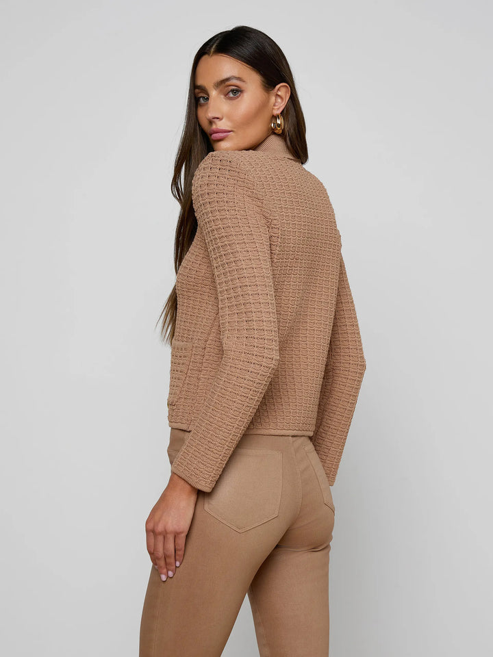 Charlie Knit Jacketn in Cappuccino/Gold
