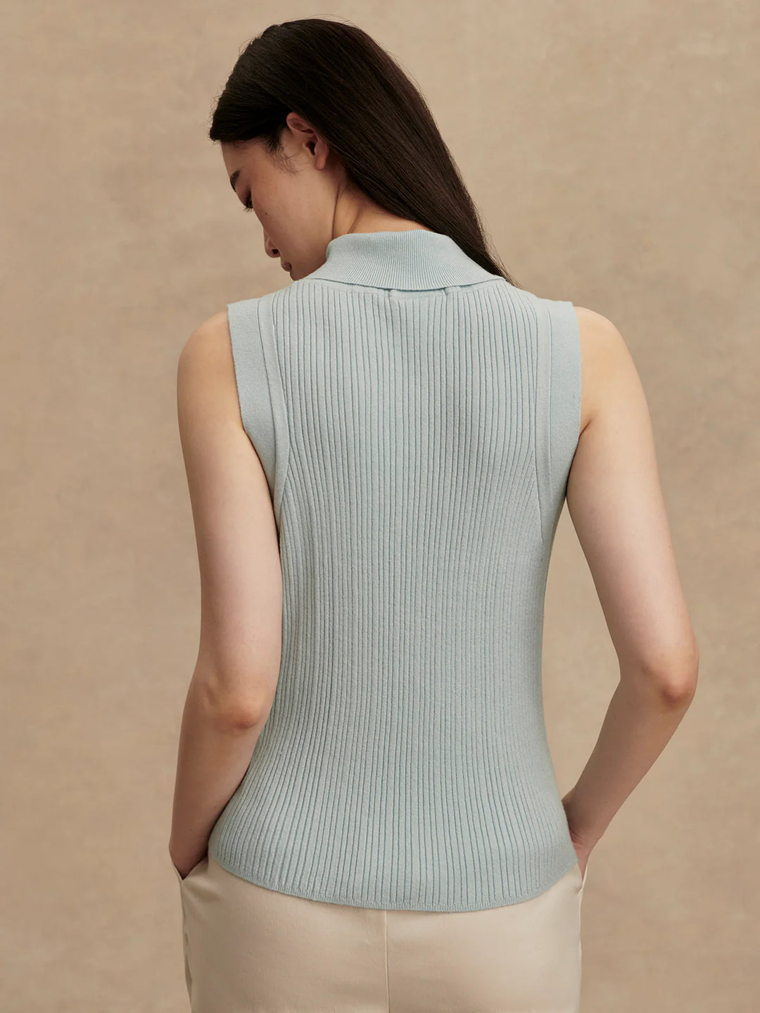 Anastasia Rib Tank in Winter Sky