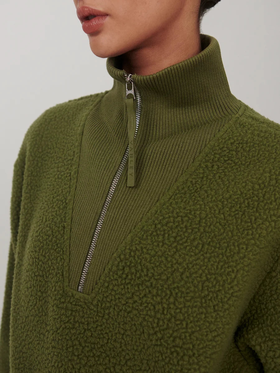 Jaylin Half Zip in Loden Green