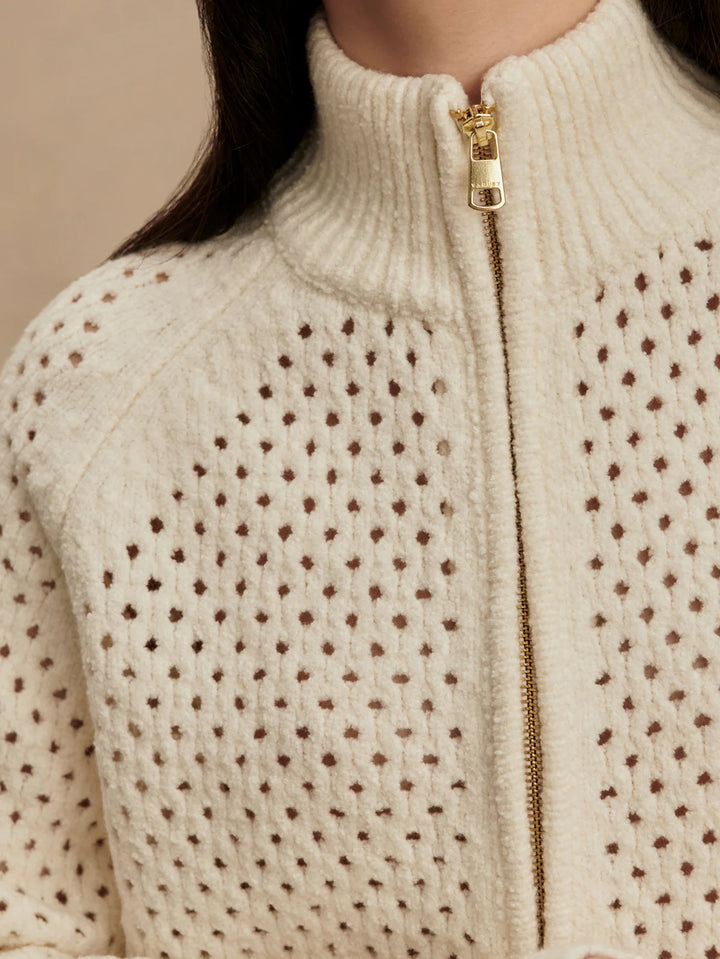 Mandy Boucle Knit Jacket in Coconut Milk