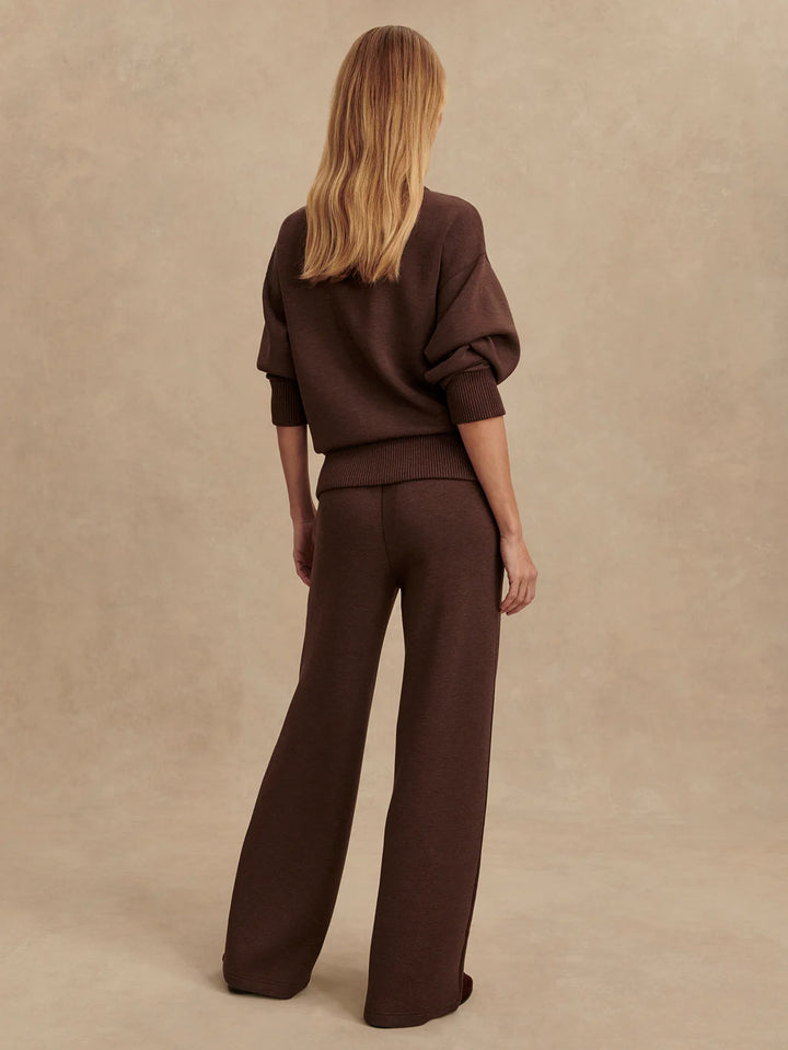 The Wide Leg Pant 28" in Coffee Bean Marl