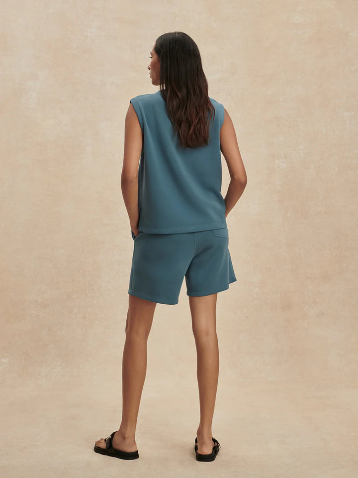 Simmons Half Zip Tank in Mallard Blue