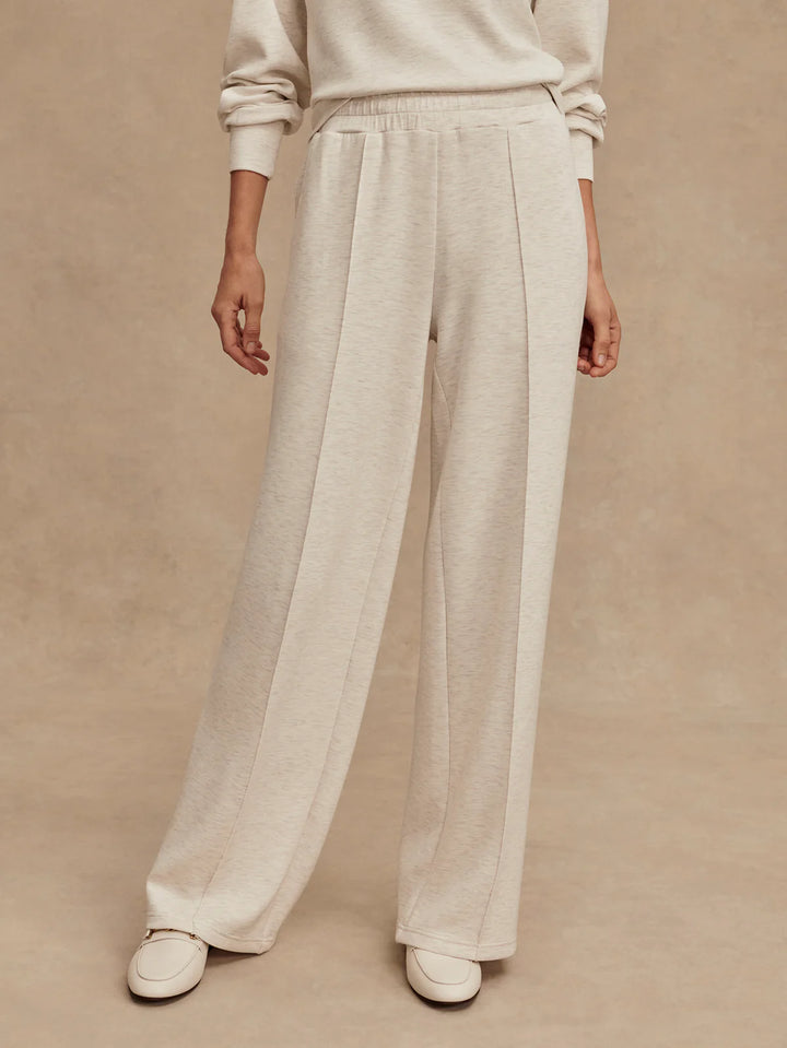The Wide Leg Pant in Ivory Marl