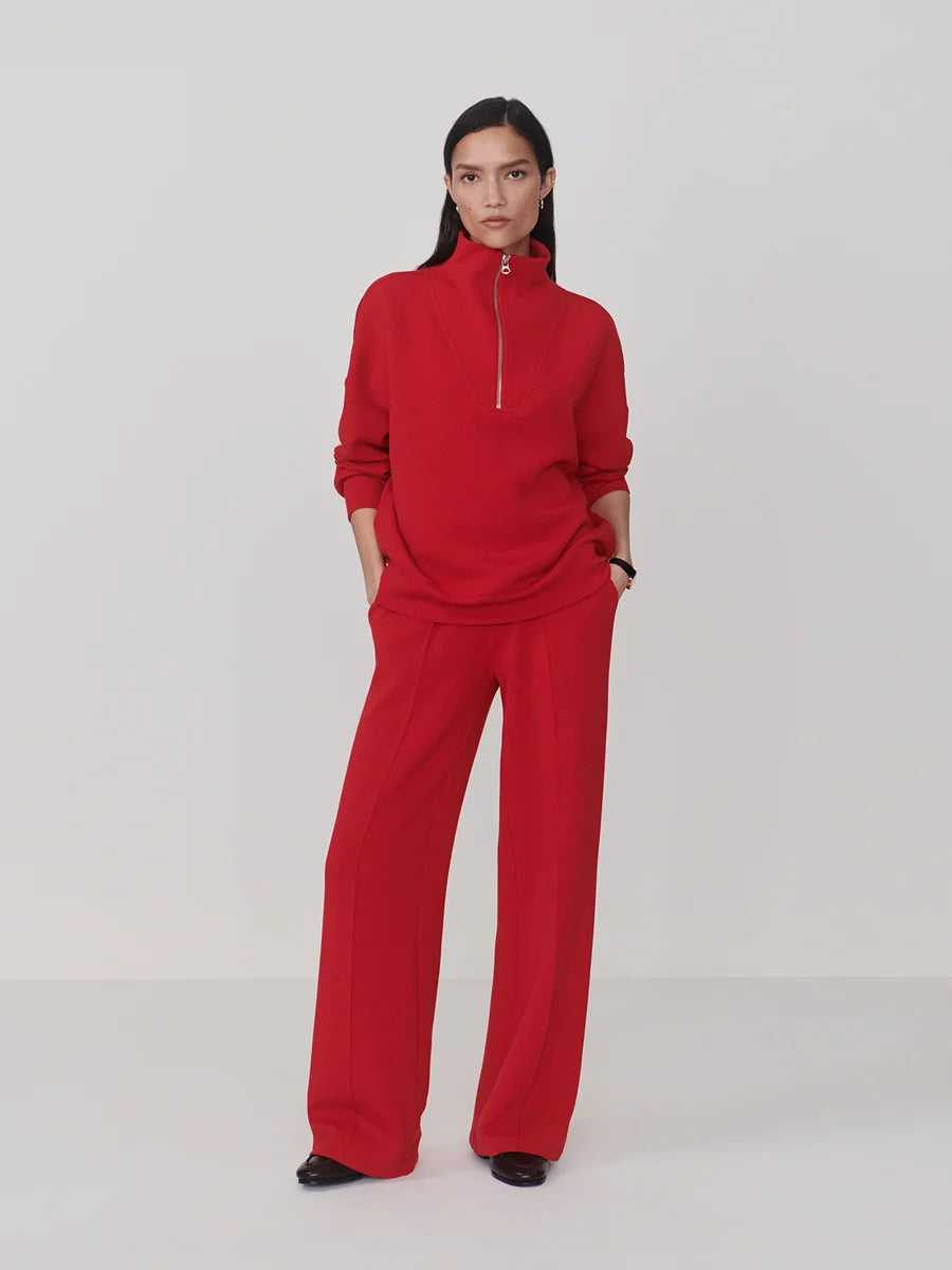 The Wide Leg Pant in Red Marl