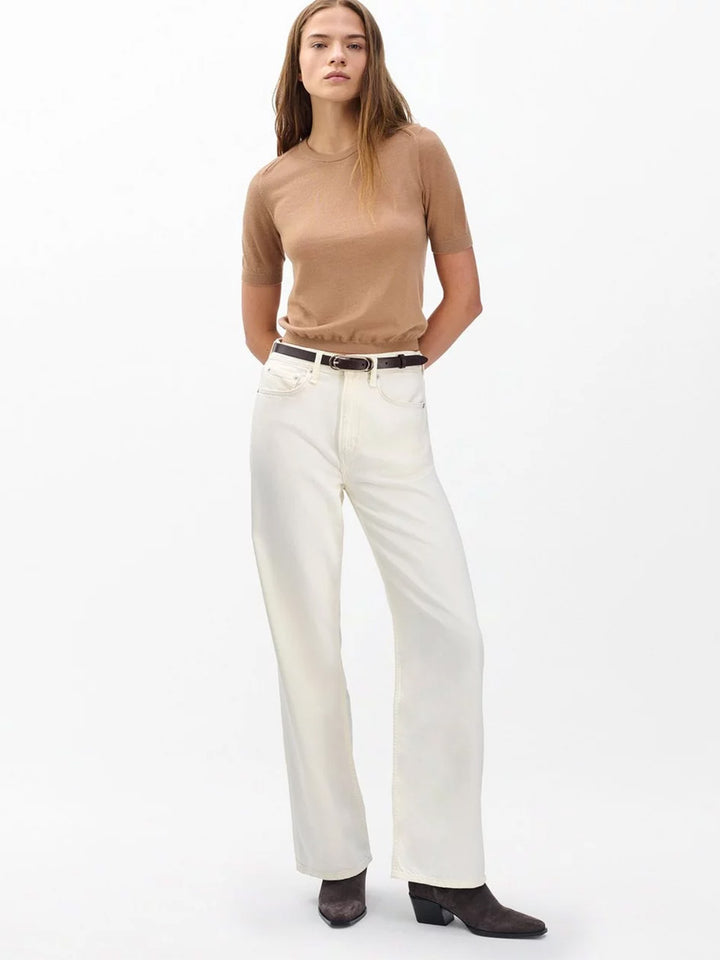 Adeline Lightweight Cashmere Tee in Camel