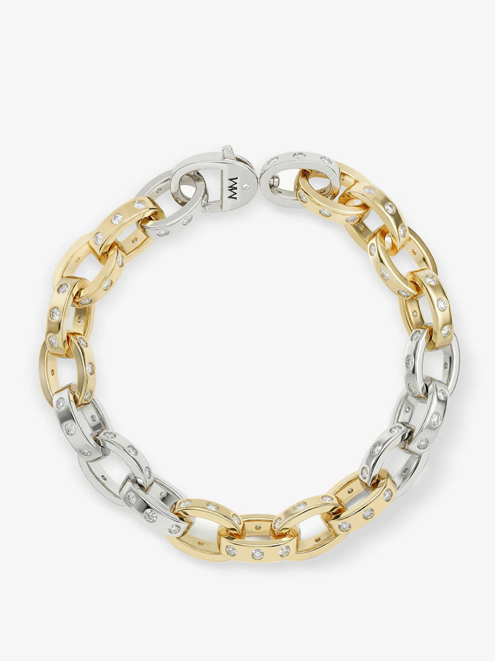 Ashley Chain Link Bracelet 9mm in Mixed Metal