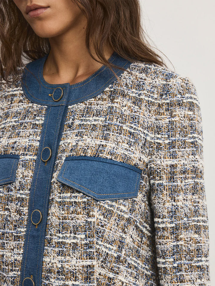 Ainslie Tweed Jacket in Navy Multi