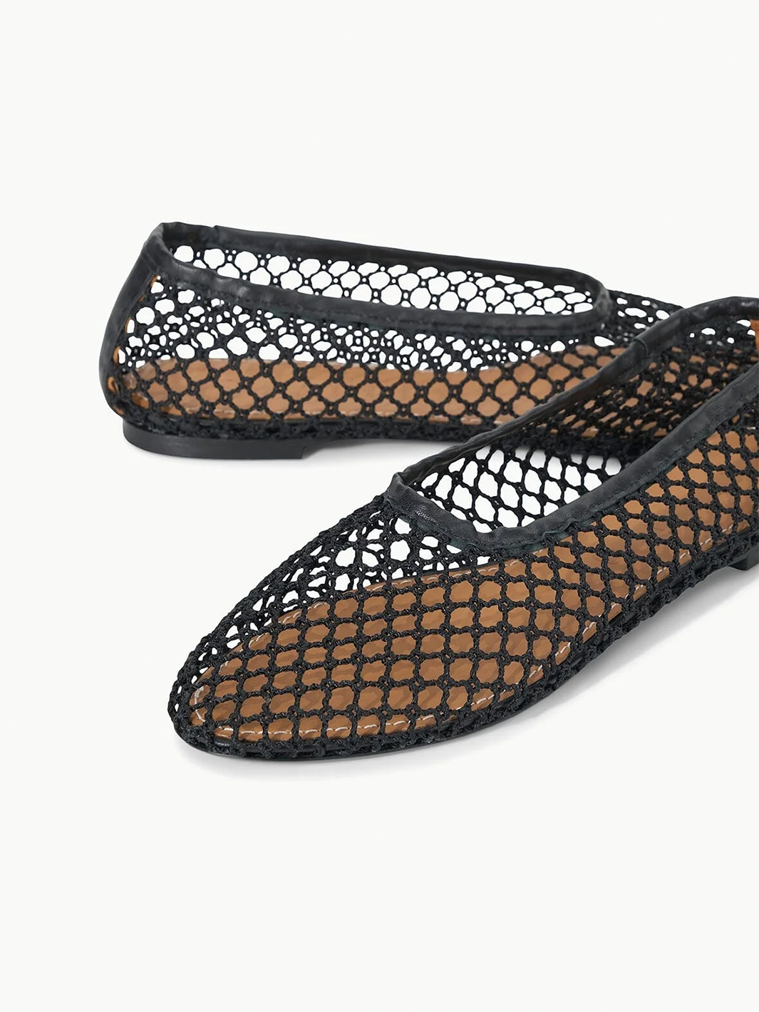 Alba Ballet Flat in Black Netting